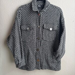 ZARA Italian Fabric Houndstooth Jacket/Coat oversized